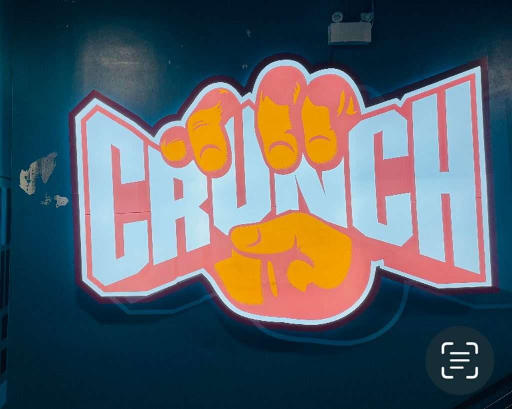 crunch fitness interior signage box sign with lighting 